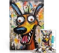 Puzzle da 1000 pezzi per adolescenti Cane graffiti arte urbana Giochi educativi Decorazione della casa Lista dei desideri con Babbo Natale 75x50cm