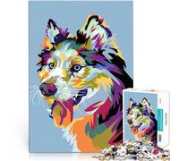 Puzzle da 1000 pezzi per adolescenti Cane husky siberiano Sfida di gioco educativo giocattolo è ideale come regalo per tutta la famiglia 38x26cm