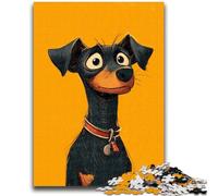 Puzzle da 1000 pezzi per adolescenti, cane nero, antistress, sfida difficile, migliora l'amore tra coppie, 50x75cm