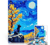 Puzzle da 1000 pezzi per adolescenti Cane sotto il cielo stellato Giocattolo educativo antistress offerte come regali per tutta la famiglia 38x26cm