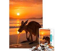 Puzzle da 1000 pezzi per adolescenti Canguro Vomitato al Tramonto sulla Spiaggia Gioco per Famiglie Giocattolo Avvincente per Coltivare la Pazienza Regalo Divertente Difficile (Dimensioni 75x50cm)