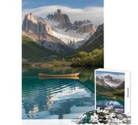 Puzzle da 1000 pezzi per adolescenti Canoa sul lago con riflesso di montagna Giocattolo Decorazione da parete Regalo per compleanni Gioco per famiglie Allena il tuo cervello e le tue mani 50x75cm