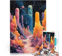 Puzzle da 1000 pezzi per adolescenti Canyon cosmico surreale Giocattoli da gioco per regalo di famiglia con poster abbinato e foglio di quiz 75x50cm