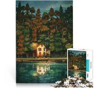 Puzzle da 1000 pezzi per adolescenti capanna nel bosco Antistress Vacanza in patria Uccidere il tempo Lista dei desideri con Babbo Natale 50x70cm