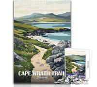 Puzzle da 1000 pezzi per adolescenti Cape Wrath Trail Scozia Paesaggio Arte Bellissimo gioco di design Sfida difficile Regalo per compleanni Dimensioni 38x52cm