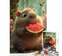 Puzzle da 1000 pezzi per adolescenti Capibara che mangia anguria nella foresta Giocattoli antistress Regali di Babbo Natale segreto Giochi educativi Migliorare l'amore tra coppie Dimensioni 50x75cm