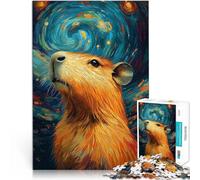Puzzle da 1000 pezzi per adolescenti Capibara e Notte stellata Giochi educativi Decorazione della casa Adatto per la decorazione del desktop 75x50cm