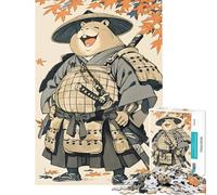 Puzzle da 1000 pezzi per adolescenti capibara samurai con foglie autunnali Divertimento a casa regali per donne giochi per famiglie dai 14 anni in su 38x52cm