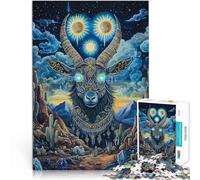Puzzle da 1000 pezzi per adolescenti Capra colorata Antistress Vacanza in patria Uccidere il tempo con poster abbinato e foglio di quiz 75x50cm