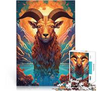 Puzzle da 1000 pezzi per adolescenti Capra in piedi sulla montagna Difficile e sfidante Decorazione murale Regali unici per compleanno e Natale 38x26cm