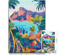 Puzzle da 1000 pezzi per adolescenti Capri Italia Arte minimalista Gioco di sfida unico Sfida difficile Regalo per compleanni Dimensioni 50x75cm