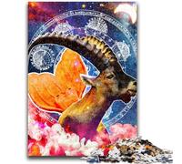 Puzzle da 1000 pezzi per adolescenti, Capricorno, segno zodiacale, decorazione da parete, antistress, sfida difficile, ideale come regalo per tutta la famiglia, 50x75cm