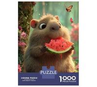 Puzzle Da 1000 Pezzi Per Adolescenti Capybara Eating Watermelon in A Forest Puzzle Per Adolescenti Gioco Rompicapo Regali Per Donne Attività Divertenti A Casa 70x50cm/1000pcs