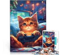 Puzzle da 1000 pezzi per adolescenti Carino gattino da gioco Giocattoli di gioco impegnativi Collezione di artisti, Belle arti 38x26cm