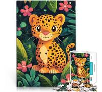 Puzzle da 1000 pezzi per adolescenti Carino leopardo nella giungla Giochi educativi fai da te offerte come regali per tutta la famiglia 75x50cm