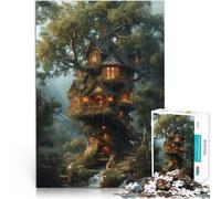 Puzzle da 1000 pezzi per adolescenti Casa sull'albero incantata Per il divertimento in famiglia Regalo di compleanno, regali, arte murale 38x26cm