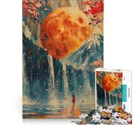 Puzzle da 1000 pezzi per adolescenti "Cascata della Luna di Sangue - Sogno", gioco educativo, allena la mente e le mani, collezione d'artista, belle arti 38x52cm