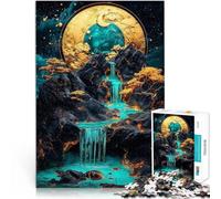 Puzzle da 1000 pezzi per adolescenti Cascata della Luna Dorata Allena il tuo cervello e le tue mani perché è ideale come regalo per tutta la famiglia 52x38cm