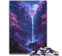 Puzzle da 1000 pezzi per adolescenti, cascata di fiori di ciliegio, puzzle da 1000 pezzi, antistress, per ammazzare il tempo, lista dei desideri con Babbo Natale (75x50cm)
