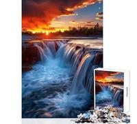 Puzzle da 1000 pezzi per adolescenti cascata maestosa al tramonto giocattoli fai da te ottimo regalo per giochi educativi decompressione intellettuale dimensioni 38x26cm