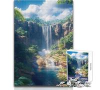 Puzzle da 1000 pezzi per adolescenti, cascata nella giungla tropicale, sfida difficile, gioco per famiglie, adatto a partire dai 14 anni (dimensioni 50x75cm)