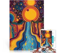 Puzzle da 1000 pezzi per adolescenti Cascata originale al tramonto Giochi divertenti Ogni pezzo è unico - Gioco divertente e stimolante per tutta la famiglia 38x26cm