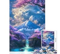 Puzzle da 1000 pezzi per adolescenti cascate di Sakura del Fuji giocattoli antistress regali di Babbo Natale segreto gioco rompicapo impegnativo da completare dimensioni 38x52cm