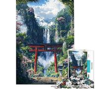 Puzzle da 1000 pezzi per adolescenti Cascate Sacre del Santuario Nascosto puzzle per adulti giochi rilassanti ma divertenti e spiritosi per compleanno Natale (dimensioni 38x52cm)