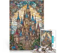 Puzzle da 1000 pezzi per adolescenti Castelli di vetro colorato Gioco impegnativo e gioco in famiglia Adatto per la decorazione del desktop 52x38cm