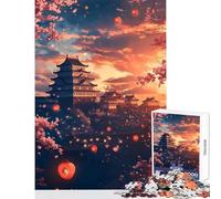 Puzzle da 1000 pezzi per adolescenti castello di Himeji tramonto decorazione per la casa giocattoli idee regalo per giochi educativi allena il tuo cervello e le tue mani dimensioni 50x75cm