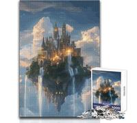 Puzzle da 1000 pezzi per adolescenti Castello galleggiante nel cielo Bellissimo gioco di design Regalo di compleanno Opera d'arte Dimensioni 50x75cm
