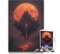 Puzzle da 1000 pezzi per adolescenti Castello galleggiante sotto la luna di sangue Gioco intellettuale per trascorrere il tempo a casa Regali di Babbo Natale segreto Dimensioni 38x52cm