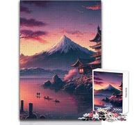 Puzzle da 1000 pezzi per adolescenti Castello giapponese Tramonto Passatempo tranquillo e appagante Perfetto incastro Taglio di precisione Dimensioni giocattolo 50x75cm