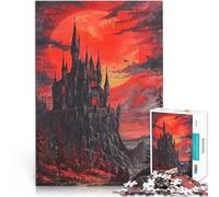 Puzzle da 1000 pezzi per adolescenti Castello gotico sotto la luna di sangue Giocattoli educativi Migliorare l'amore tra le coppie 52x38cm