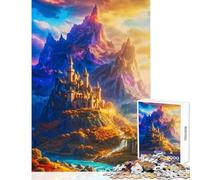 Puzzle da 1000 pezzi per adolescenti Castello illuminato dal sole delle cime mistiche Giocattoli fai da te Ottimi regali e giocattoli Gioco educativo Interazione genitore-figlio Dimensioni 38x52cm