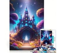 Puzzle da 1000 pezzi per adolescenti "Castello incantato di notte", gioco pratico, sfida impegnativa, collezione d'artista, belle arti 50x75cm