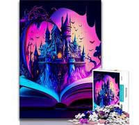 Puzzle da 1000 pezzi per adolescenti Castle in The Book puzzle per adolescenti con poster abbinato e foglio di quiz per età 14+ 75x50cm