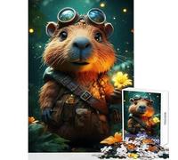 Puzzle da 1000 pezzi per adolescenti castoro steampunk con fiore giocattoli antistress opera d'arte regalo gioco rompicapo con poster abbinato e foglio di quiz dimensioni 50x75cm
