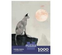Puzzle Da 1000 Pezzi Per Adolescenti Cat And Moon Digital Painting Puzzle Per Adulti Gioco Pratico Analisi E Logica Regalo Di Compleanno, Regali, 52x38cm/1000pcs