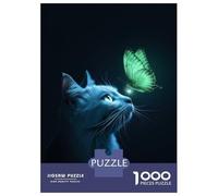 Puzzle Da 1000 Pezzi Per Adolescenti Cat Butterflies Puzzle Per Adulti Gioco Pratico Assemblaggio Di Modelli Regali Unici Per Compleanni E Occasioni Speciali 38x26cm/1000pcs
