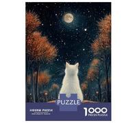 Puzzle Da 1000 Pezzi Per Adolescenti Cat Gazing at The Moon Poster, Picture, Metal Print, Paint by Pink Banana Puzzle Per Adulti Giochi Rilassanti Vacanza A Casa Passatempo Impegnativo Da Completare 7