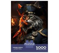 Puzzle Da 1000 Pezzi Per Adolescenti Cat Pirate in Uniform Puzzle Per Adulti Gioco Pratico Migliora La Memoria Regali Di Compleanno E Unici 52x38cm/1000pcs
