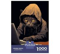 Puzzle Da 1000 Pezzi Per Adolescenti Cat Sits at The Computer Puzzle Per Adulti Giochi Rilassanti Analisi E Logica Regali Di Natale E Compleanno 52x38cm/1000pcs