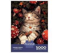 Puzzle Da 1000 Pezzi Per Adolescenti Cat Sleeping in Autumn Leaves Puzzle Per Adolescenti Giocattoli Fai Da Te Corsa Di Velocità Manuale Regali Unici Per Compleanno E Natale 52x38cm/1000pcs