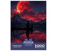 Puzzle Da 1000 Pezzi Per Adolescenti Cats Under A Blood Moon Puzzle Per Adulti Giocattolo Decorazione Da Parete Per Divertimento in Famiglia Gioco Stimolante Regali 70x50cm/1000pcs