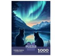 Puzzle Da 1000 Pezzi Per Adolescenti Cats Under Aurora Borealis Northern Lights Puzzle Per Adolescenti Giochi Rilassanti Corsa Di Velocità Manuale Aiuta Ad Allenare Il Cervello 70x50cm/1000pcs