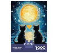Puzzle Da 1000 Pezzi Per Adolescenti Cats Under The Moon Puzzle Per Adolescenti Giocattoli Antistress Regalo Di Compleanno, Natale 70x50cm/1000pcs