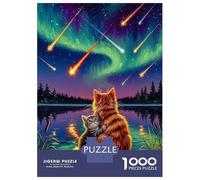 Puzzle Da 1000 Pezzi Per Adolescenti Cats Watching Meteor Shower Puzzle Per Adulti Giocattoli Antistress Decorazione Da Parete Regali Unici Per Compleanno E Natale 52x38cm/1000pcs