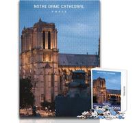 Puzzle da 1000 pezzi per adolescenti, Cattedrale di Notre Dame, giocattolo, gioco intellettuale ma divertente e umoristico, opera d'arte, dimensioni regalo 38x26cm