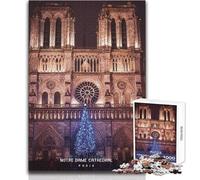 Puzzle da 1000 pezzi per adolescenti Cattedrale di Notre Dame Gioco stimolante Giocattoli Un'opera d'arte Regali di compleanno Dimensioni 38x26cm